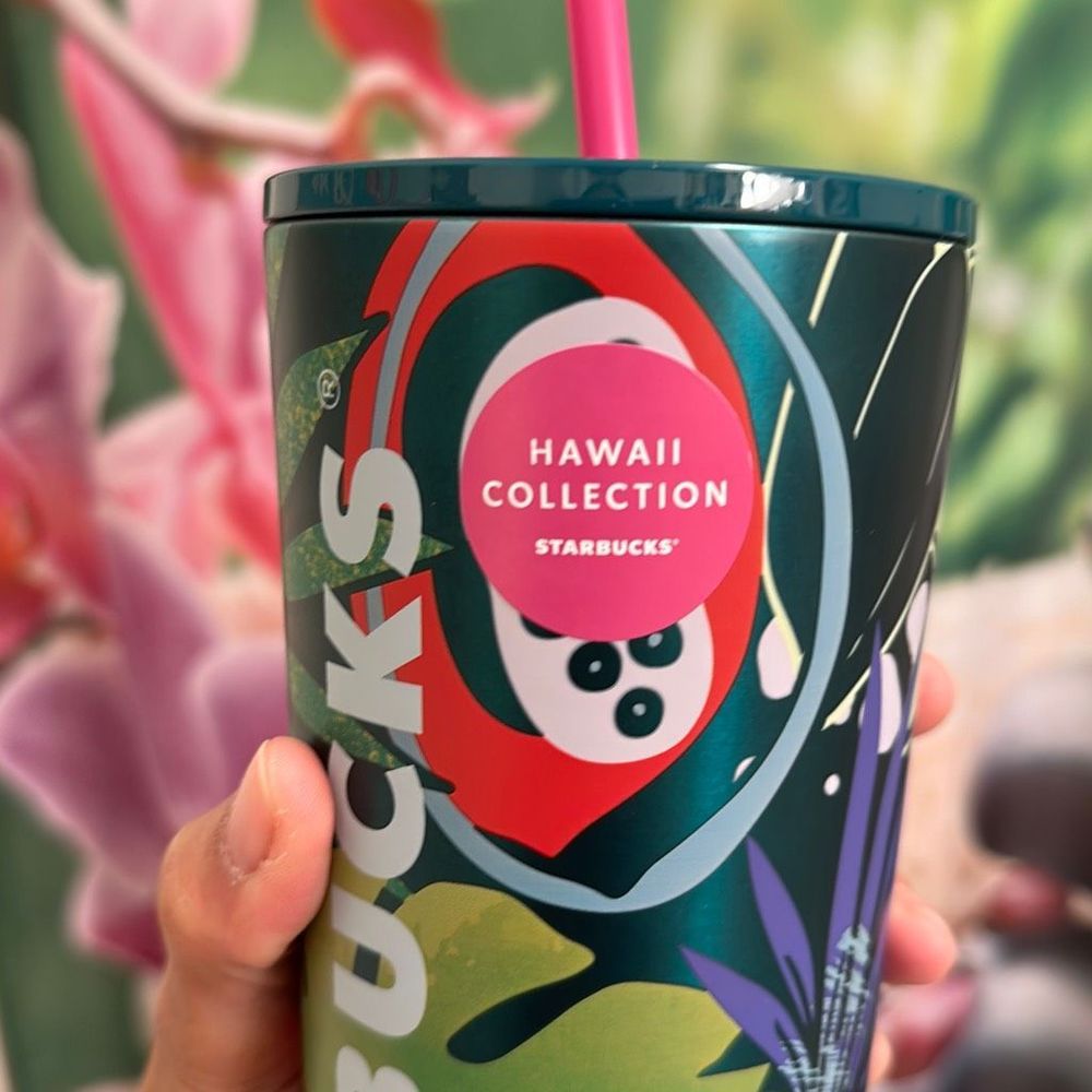 Starbucks Hawaii Collection pineapple Palm Leaf Tropical Venti tumbler - Picture 2 of 5